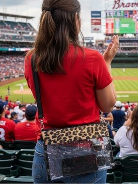 Leopard Crossbody Bag Purse Adjustable Transparent Clear Festival Stadium